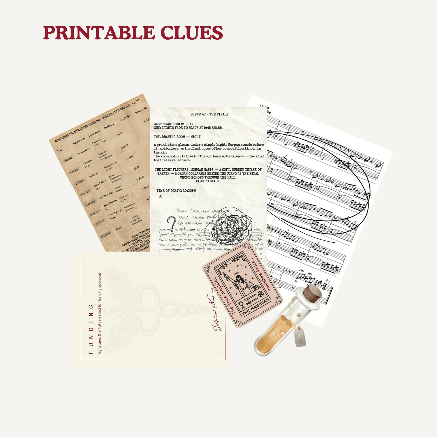 The Golden Hour – A 1927 Hollywood Murder Mystery Party Game (10–17 Players) – Instant Download PDF