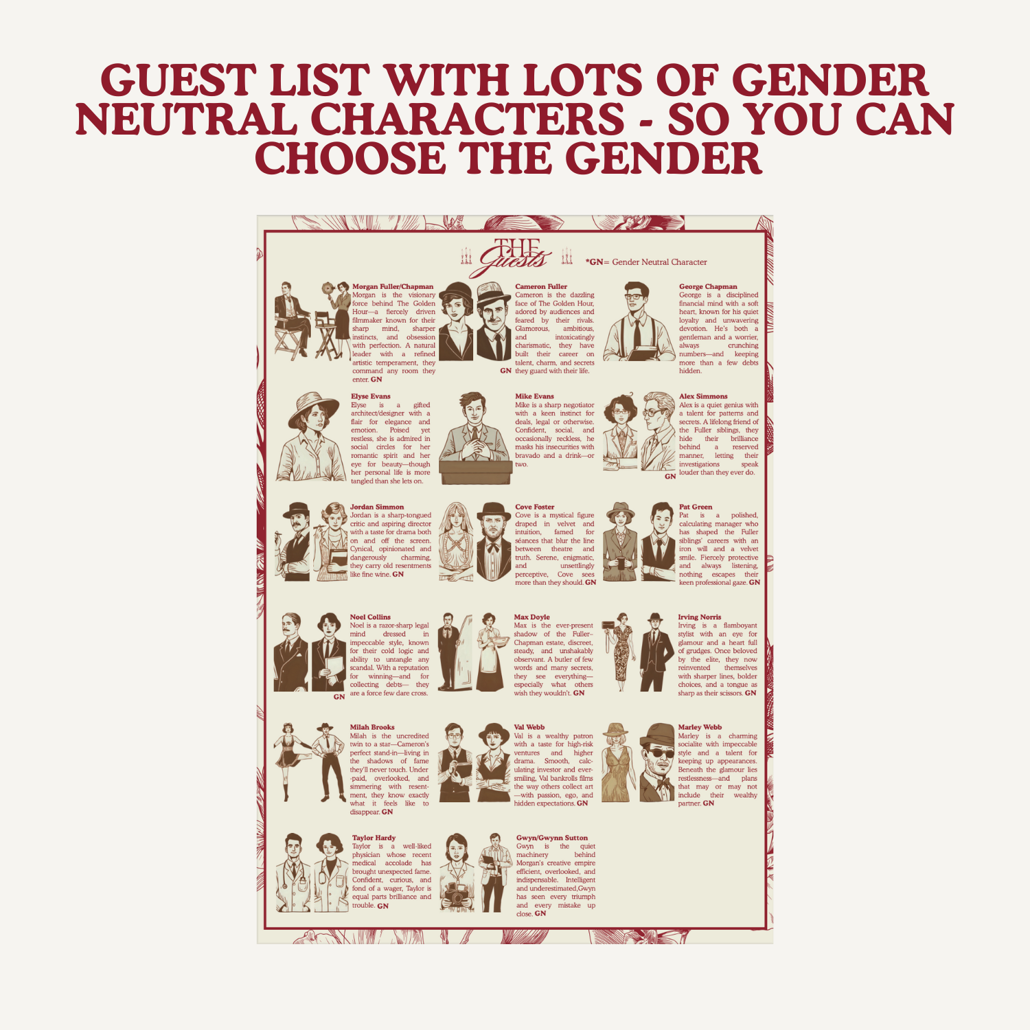 The Golden Hour – A 1927 Hollywood Murder Mystery Party Game (10–17 Players) – Instant Download PDF